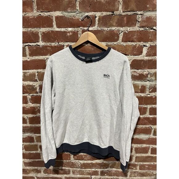 RVCA Mens Gray Fleece Long Sleeve Pullover Sweatshirt Size XL - Picture 1 of 3